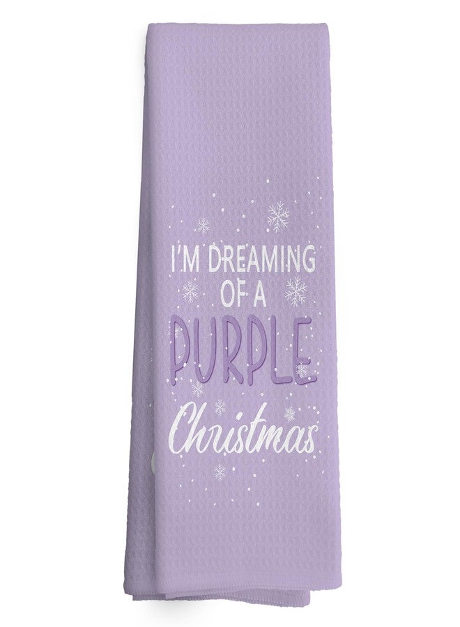 TAEDIN Purple Christmas Kitchen Towels Dish Towel 16x24 Inches, Pink Xmas Gifts, Pink Christmas Holiday Snowflakes Decorative Absorbent Dishcloths Tea Towels for Bathroom Decor - Image 1