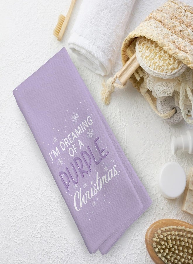TAEDIN Purple Christmas Kitchen Towels Dish Towel 16x24 Inches, Pink Xmas Gifts, Pink Christmas Holiday Snowflakes Decorative Absorbent Dishcloths Tea Towels for Bathroom Decor - Image 5