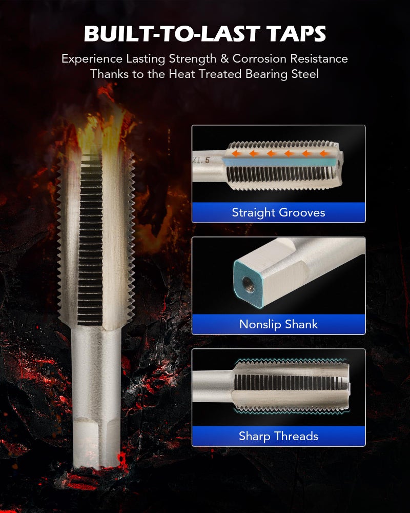 Orion Motor Tech مجموعة إصلاح صمامات تصريف الزيت من أوريون موتور تك 150 قطعة بأحجام M13 وM15 وM17 وM20 وM22، مجموعة إصلاح خيوط صينية الزيت المترية مع غسالات ضغط، خيوط، صمامات تصريف وحقيبة حمل، أدوات إعادة الخيوط - Image 4