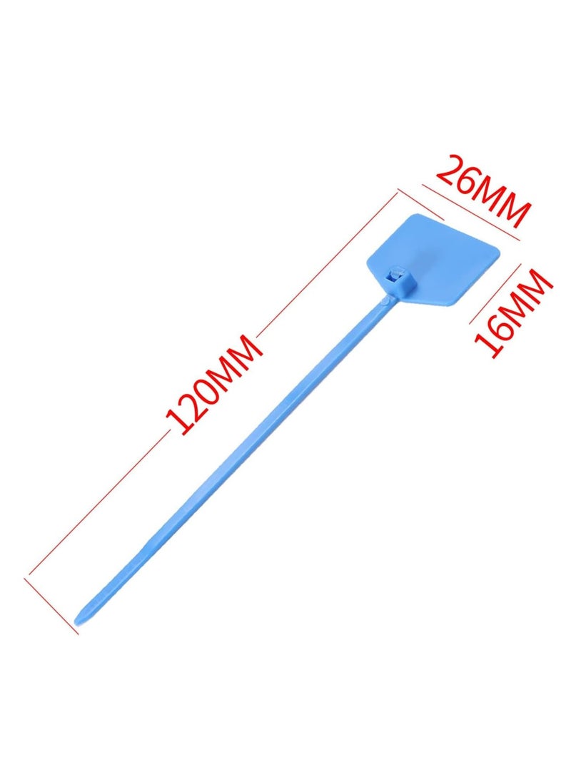 Oasisgalore - 4 Inch Nylon Cable Ties, Write-On, Self-Locking, Waterproof, Blue, 100-Pack for Wire Marking and Shipping Tags - Image 1