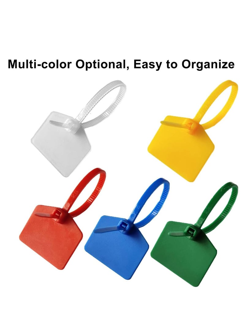 Oasisgalore - 4 Inch Nylon Cable Ties, Write-On, Self-Locking, Waterproof, Blue, 100-Pack for Wire Marking and Shipping Tags - Image 1