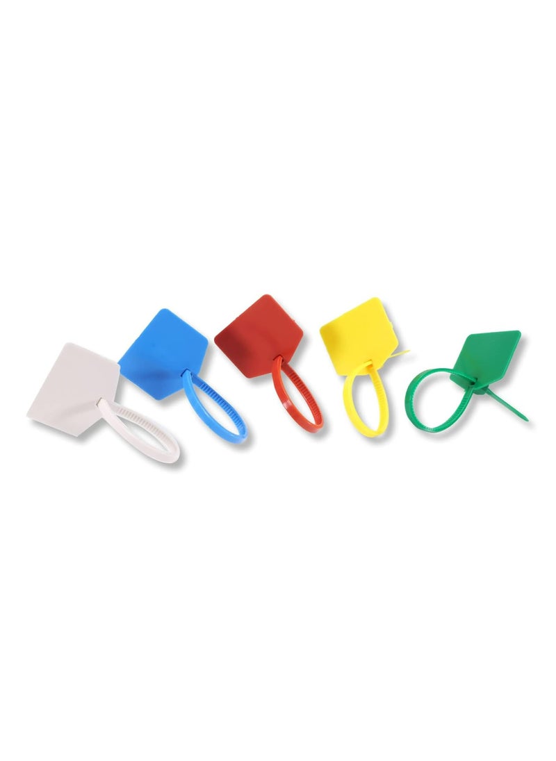 Oasisgalore - 4 Inch Nylon Cable Ties, Write-On, Self-Locking, Waterproof, Blue, 100-Pack for Wire Marking and Shipping Tags - Image 1