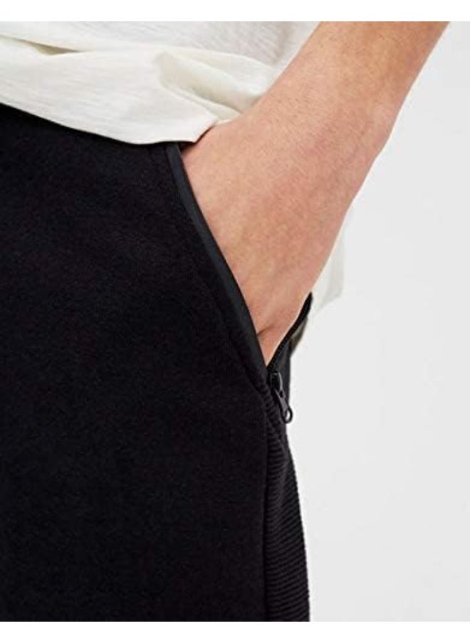 LOUD UNIVERSE Men’s Black Jogging Trousers – Ribbed Cuffs, Zip Pockets, Slim Fit Sweatpants For Workout, Running Or Casual Wear  - Image 4