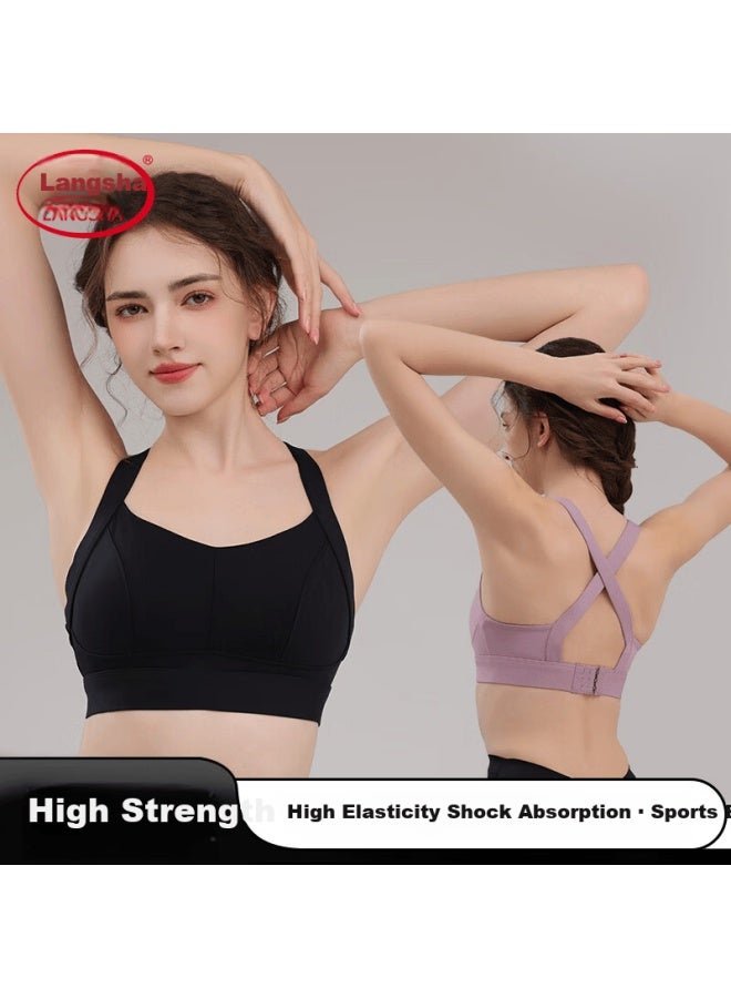 LANG SHA Langsha Women's High-impact Sports Bra, Shockproof, Push-up, Anti-sagging, Side Breast Control, Beautiful Back Yoga Tank Top - Image 1
