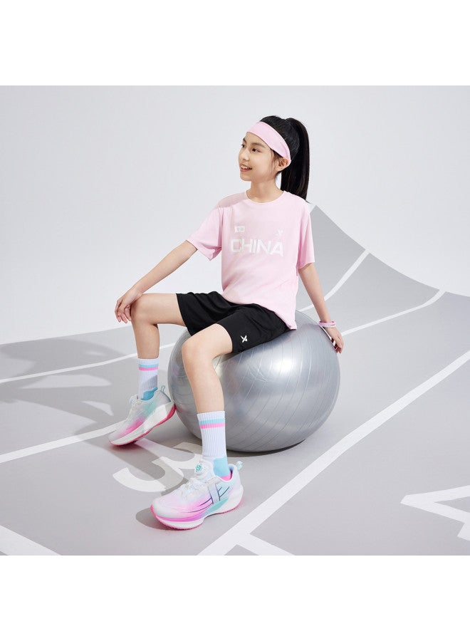 إكستيب Children's مريح ومنفس Unisex مقاس واحد 2025 New قصير الأكمام محبوك Xtep Kids Wear - Image 3