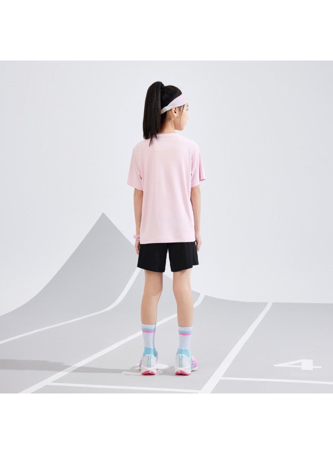 إكستيب Children's مريح ومنفس Unisex مقاس واحد 2025 New قصير الأكمام محبوك Xtep Kids Wear - Image 2