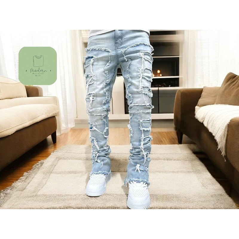 Unisex Classic Denim Jeans Loose Fit Daily Outdoor Wear - Image 2