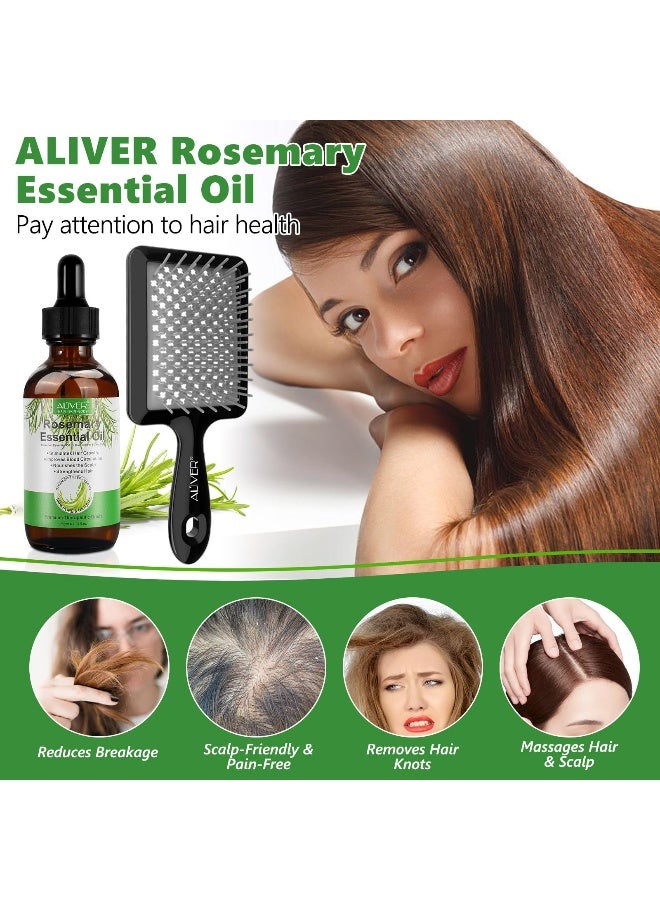 ALIVER Rosemary Essential Oil with Scalp Massager for Hair Growth - Nourishes and Stimulates Hair, 100% Organic - Image 4