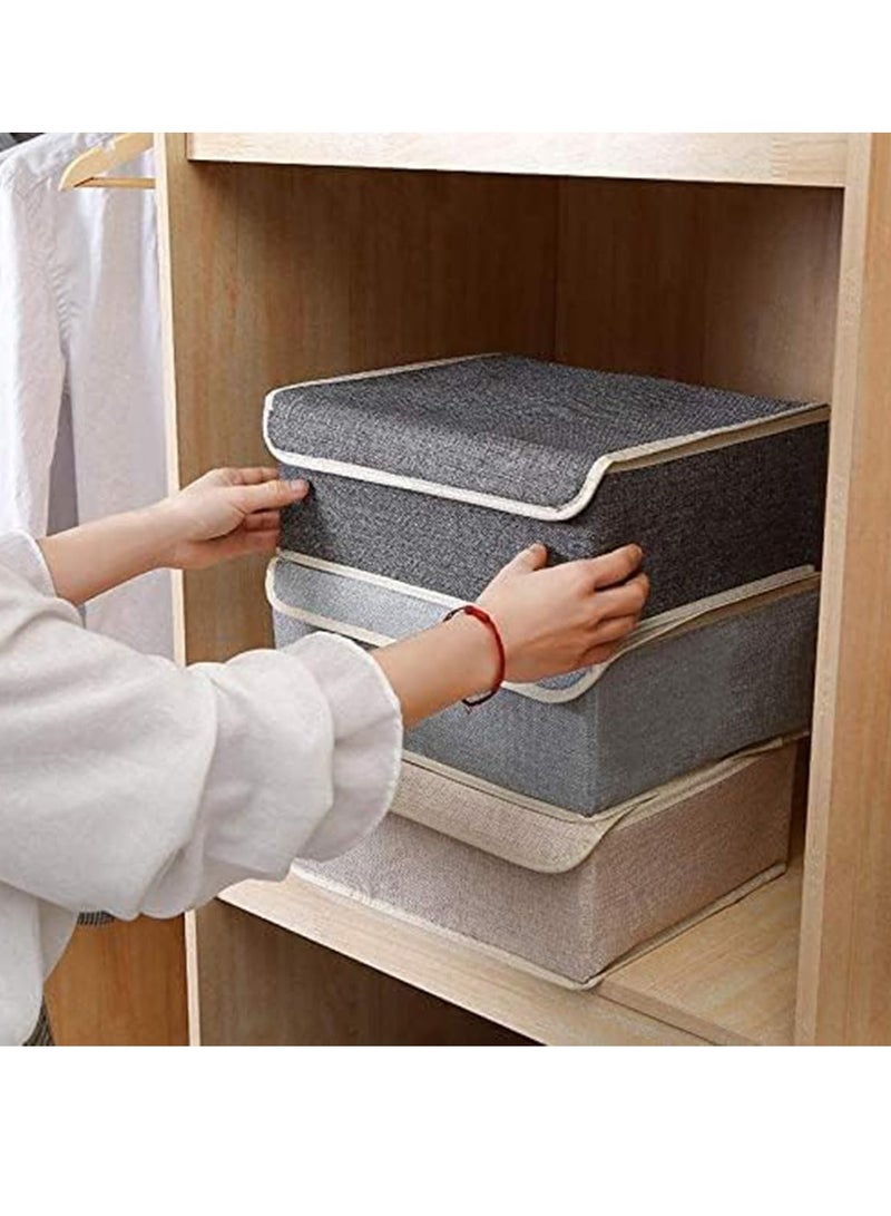 Arabest Foldable Underwear Drawer Organizer With Lid Bra Closet Organizers Underwear Storing Box For Clothing Underwear Bras Socks - Grey  - Image 5