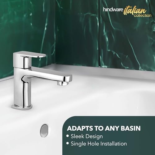 Hindware F340001CP Elegance Pillar Tap | Wash Basin Tap | Cold Only | Brass with Chrome Finish - Image 5