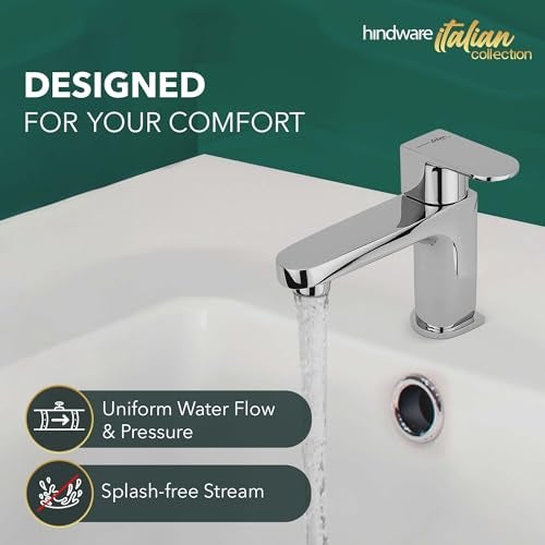 Hindware F340001CP Elegance Pillar Tap | Wash Basin Tap | Cold Only | Brass with Chrome Finish - Image 3
