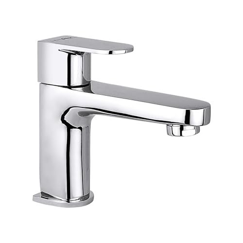 Hindware F340001CP Elegance Pillar Tap | Wash Basin Tap | Cold Only | Brass with Chrome Finish - Image 1