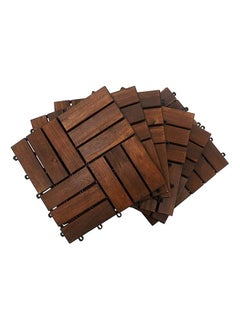 HOME TASTE Hometaste Wooden Deck Tiles Waterproof Wood Click Deck Board Raised Flooring Squares Hardwood,Click Floor Decking Tile, Waterproof Balcony Flooring, Wooden Parquet Flooring (Pack Of 4 Pieces) 