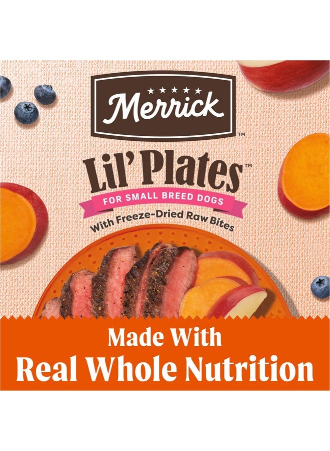 ميريك طعام جاف للكلاب الصغيرة من Merrick Lil' Plates خالي من الحبوب، مصنوع من لحم البقر التكساسي والبطاطا الحلوة مع قطع نيئة - كيس 4.0 رطل - Image 3