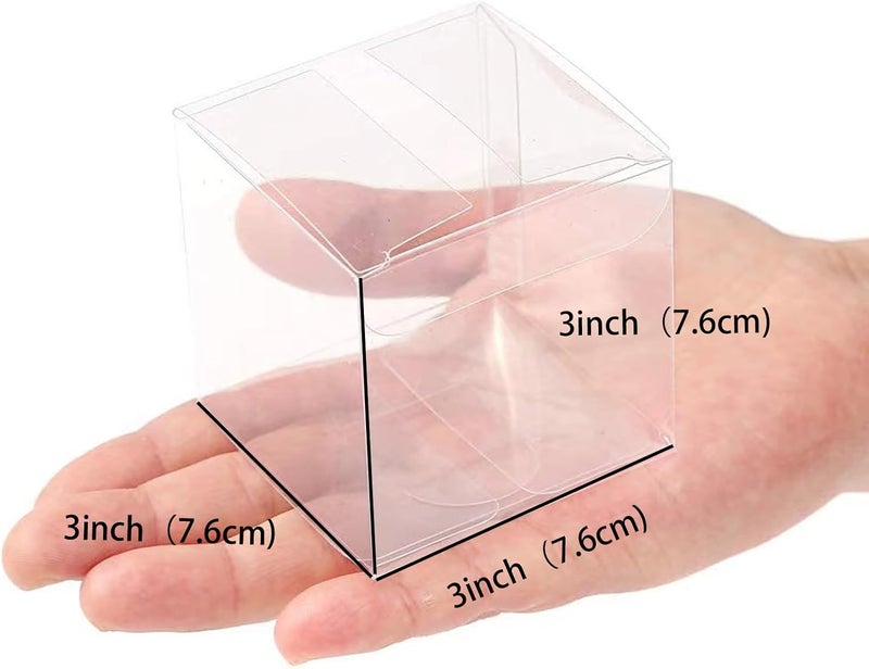TEMLQPACK 100 Pack 3x3x3 Inch Clear Hot Chocolate Bomb Boxes Small Gift Boxes Bakery Boxes Cupcake Boxes Charcuterie Boxes Candies Boxes Christmas Party Favor Boxes - Image 4