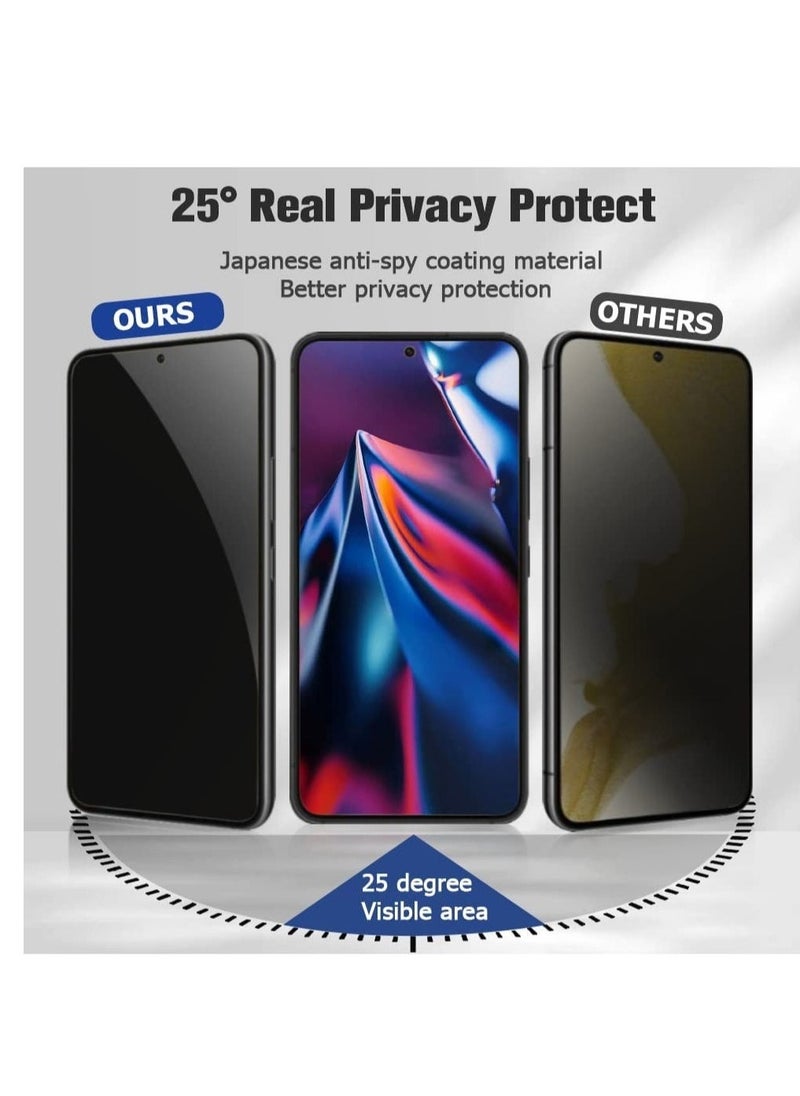 ELTRAZONE [2+2 Pack] Privacy Screen Protector and Camera Lens Protector for Samsung Galaxy S23+ Plus 6.6 Inch Tempered Glass Saver, Full Coverage, 9H Hardness HD Anti-spy, Fingerprint Unlock - Image 4
