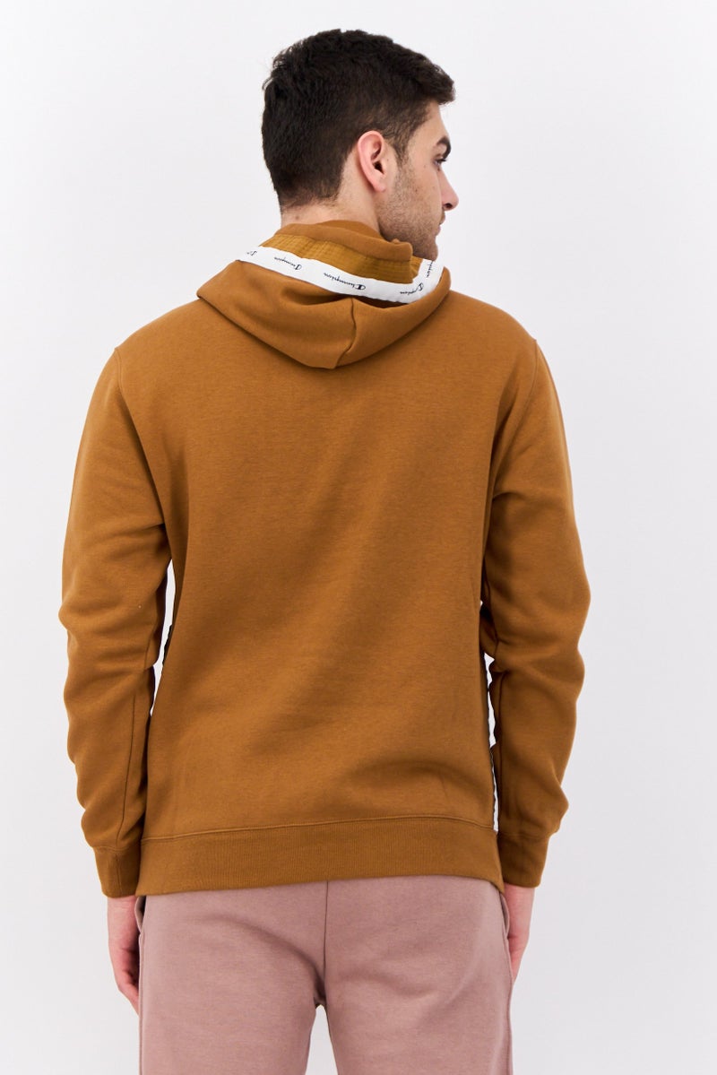 Men Sportswear Fit Long Sleeve Outdoor Sweatshirt, Brown