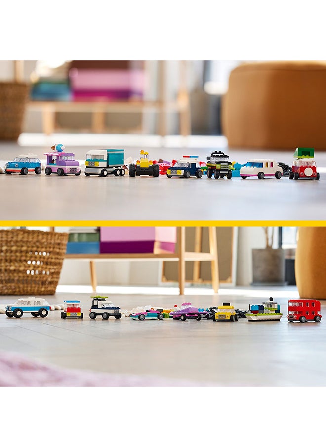 LEGO - Classic Creative Vehicles, Colourful Model Cars Kit featuring a Police Car Toy, Ice-Cream Truck, Limo, Van & More, Bricks Building Toys for Kids, Boys and Girls Aged 5 Plus with 52 Wheels 11036 - Image 1