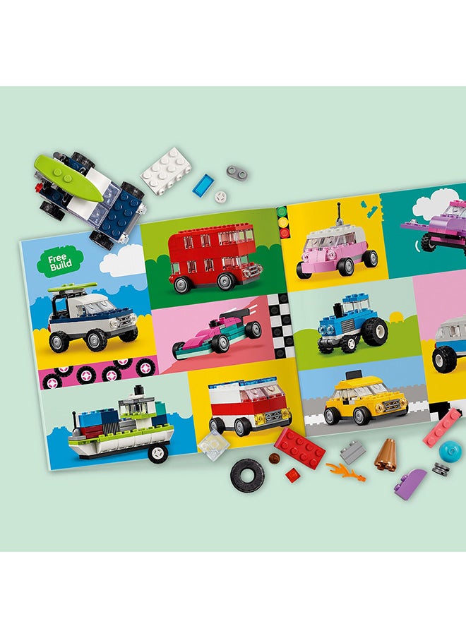 LEGO - Classic Creative Vehicles, Colourful Model Cars Kit featuring a Police Car Toy, Ice-Cream Truck, Limo, Van & More, Bricks Building Toys for Kids, Boys and Girls Aged 5 Plus with 52 Wheels 11036 - Image 1