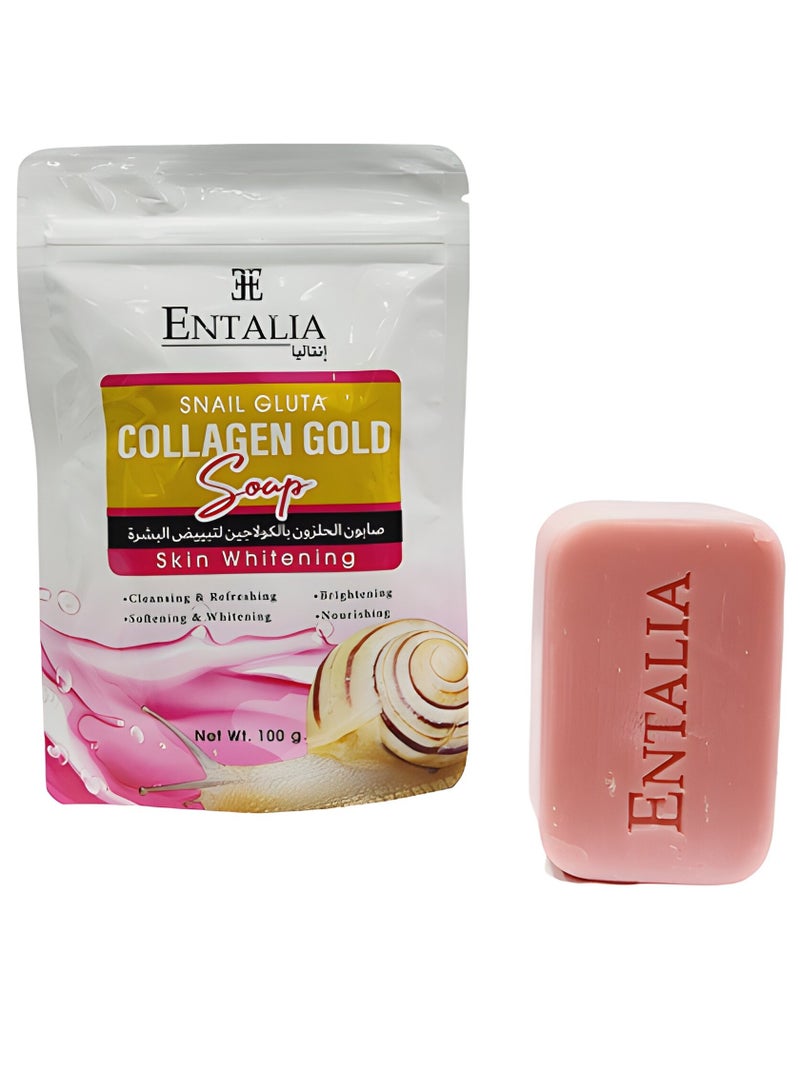 إنتاليا صابون الحلزون التيلندي بالكولاجين لتبييض البشرة يعمل على تبييض البشره بشكل رهيب وسريع ويعطي نعومة ولمسة حريرية 100 جرام - Image 3