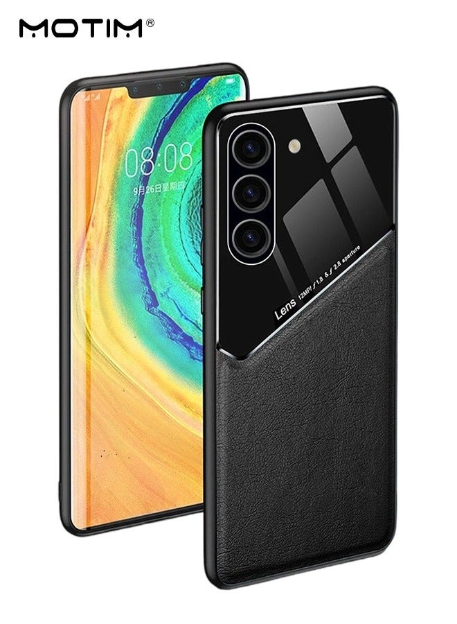 Motim Samsung Galaxy S23 Plus Leather Case, Drop Protection Samsung S23 Plus Phone Thin Slim Case, Airbag TPU Bumper Shockproof Full Coverage Anti-Scratch Anti Slip Cover - Image 1