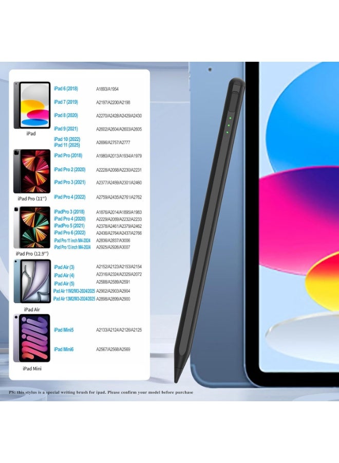 زاڤي قلم ايباد مغناطيسي مع ميزة راحة اليد، قلم ستايلس يدعم الإمالة متوافق مع جميع أجهزة ايباد 2018-2025، ايباد برو 11/12.9، اير 3/4/5/6، ميني 5/6، والجيل 6 إلى 11 - Image 2