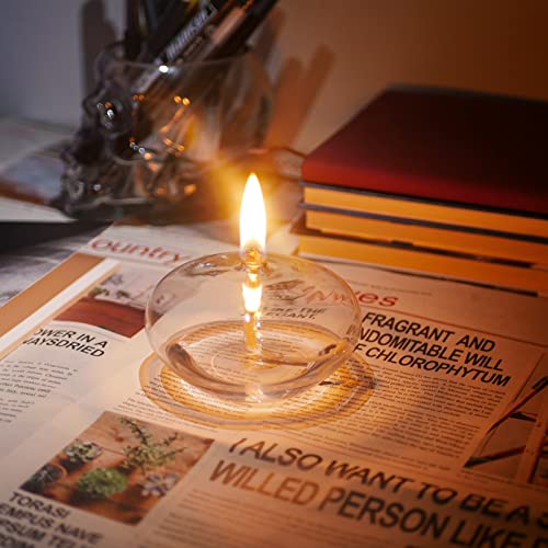GXFCCYXT Refillable Liquid Petite Oil lamp - Sturdy Borosillicate Glass Oil Candle (Oval) - Image 4