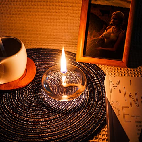 GXFCCYXT Refillable Liquid Petite Oil lamp - Sturdy Borosillicate Glass Oil Candle (Oval) - Image 3