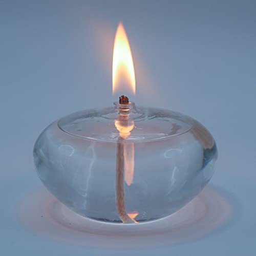 GXFCCYXT Refillable Liquid Petite Oil lamp - Sturdy Borosillicate Glass Oil Candle (Oval) - Image 1