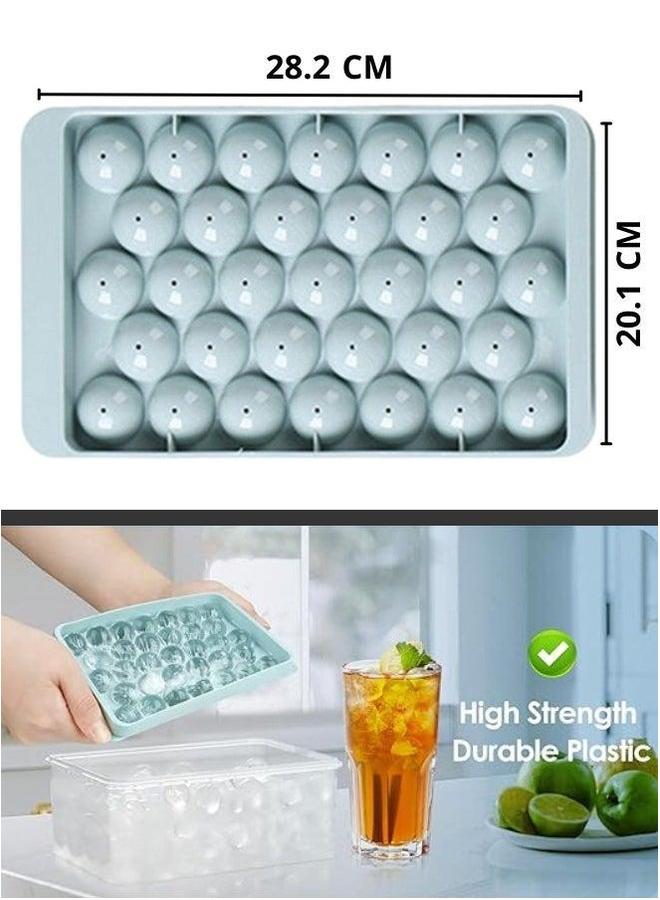 HOMESTAR صانع مكعبات الثلج 33 قطعة، صينية مكعبات الثلج، قالب الثلج، صينية تخزين بلاستيكية آمنة للطعام للفريزر - Image 4