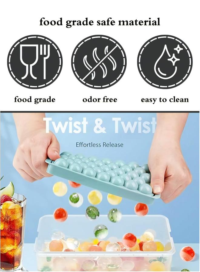 HOMESTAR صانع مكعبات الثلج 33 قطعة، صينية مكعبات الثلج، قالب الثلج، صينية تخزين بلاستيكية آمنة للطعام للفريزر - Image 2