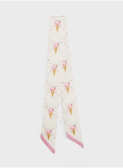 Icecream Print Silky Multipurpose Scarf