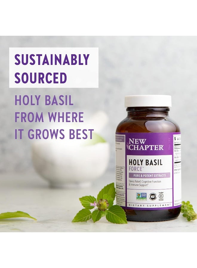 New Chapter Stress Relief Supplement - Holy Basil Force With Supercritical Holy Basil For Stress Support + Immune Support + Non-Gmo Ingredients - 30 Ct Vegetarian Capsules - Image 3