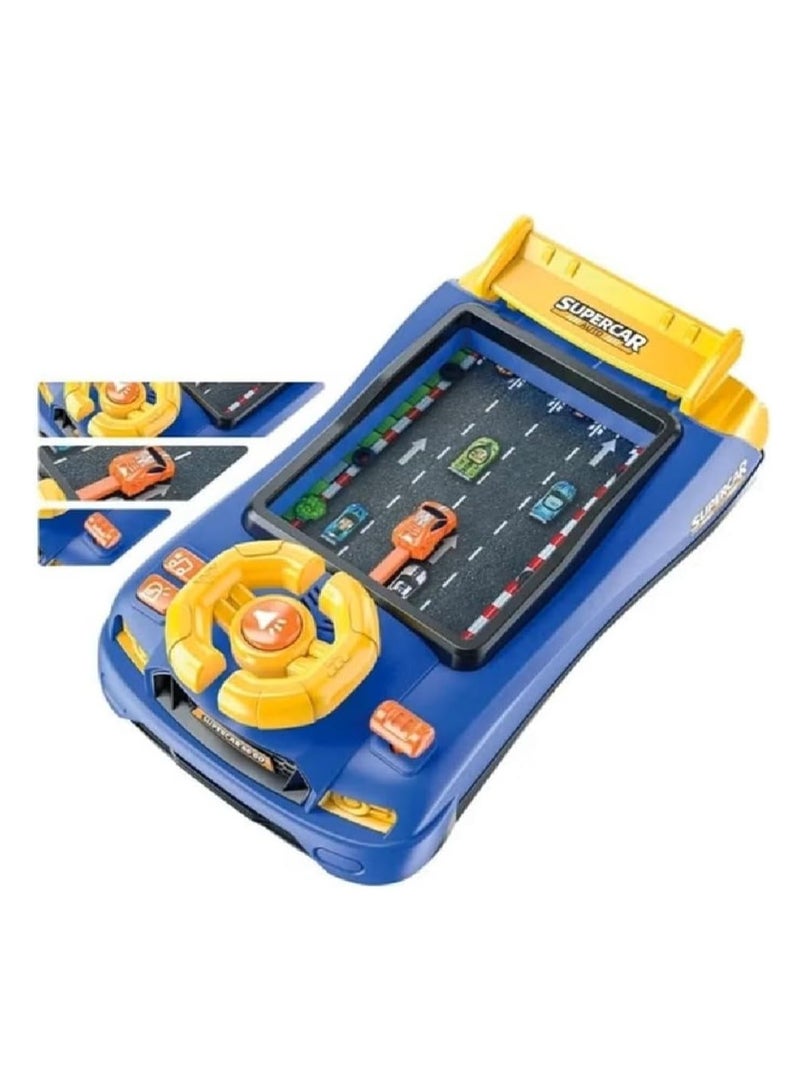 وحدة تحكم لعبة سباق السيارات، محاكاة قيادة مسلية وتفاعلية، لعبة سباق السيارات المغامرة تعمل بالبطارية مع عجلة قيادة مع تأثيرات صوتية للأطفال الصغار - Image 2