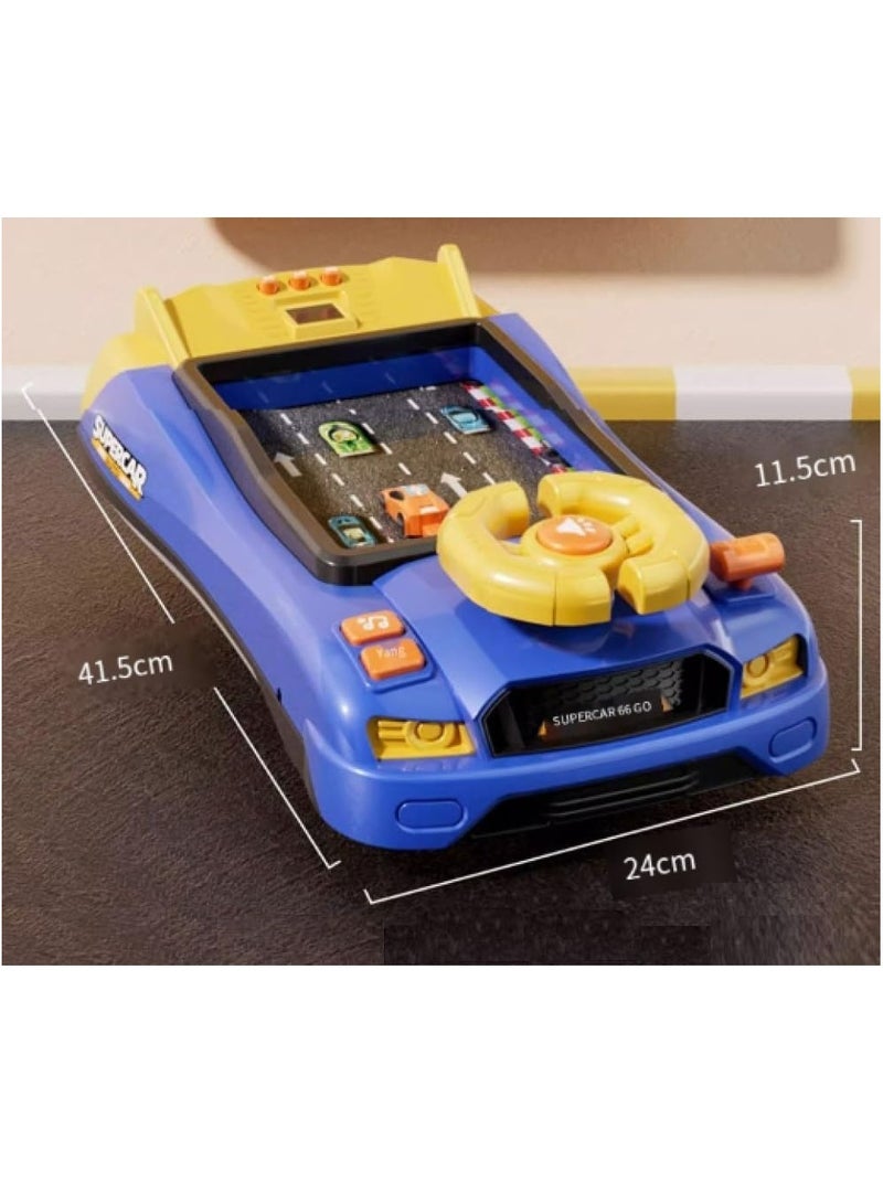 وحدة تحكم لعبة سباق السيارات، محاكاة قيادة مسلية وتفاعلية، لعبة سباق السيارات المغامرة تعمل بالبطارية مع عجلة قيادة مع تأثيرات صوتية للأطفال الصغار - Image 5