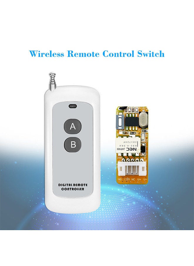 433Mhz DC 3.7V 4.5V 5V 6V 7.4V 9V 12V Universal Receiver Module RF Relay 1CH Mini Wireless Control Switch 3.7V-12V Wide Working Voltage + 1PCS 2 Key 433 Mhz Transmitter Remote Controls 1527 Chip