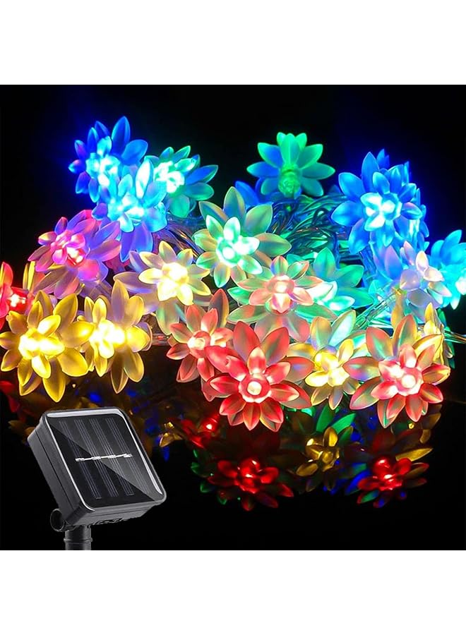 The Bros Solar Flower String Lights Outdoor Waterproof, Upgraded Flower Fairy Light for Garden, Fence, Patio, Yard Christmas Tree Lawn Party (Multi-Colored, 23FT, 50 LEDs)  - Image 1