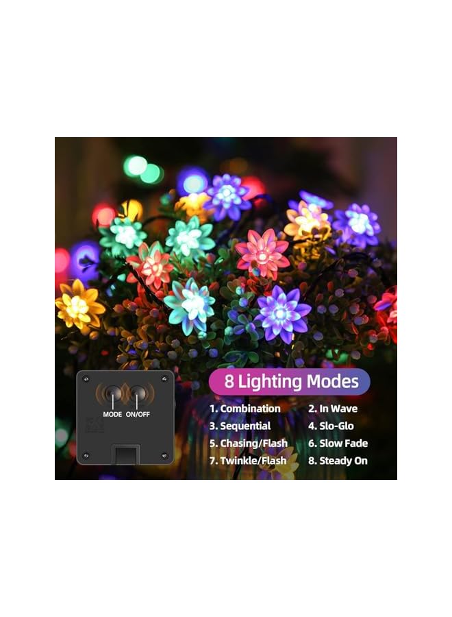The Bros Solar Flower String Lights Outdoor Waterproof, Upgraded Flower Fairy Light for Garden, Fence, Patio, Yard Christmas Tree Lawn Party (Multi-Colored, 23FT, 50 LEDs)  - Image 4