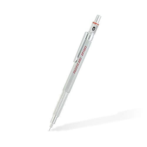 Pacific Arc Chromagraph Metal Mechanical Pencil .3 mm Silver Barrel Mechanical Pencil with Built In Lead Pencil Grade Indicator, Lead Pencil Holder for Drafting, Sketching, and Drawing - Image 1