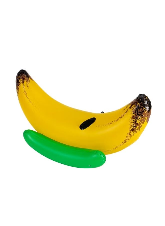 إبسلون راكب الموز إبسلون - EPSSE1666 / 150x70 سم (59x28 بوصة)، عوامة آمنة للمسبح، مزودة بمقابض، مناسبة للأطفال من عمر 3 سنوات فأكثر / خالية من مادة PVC، مثالية للشاطئ والمسبح واللعب المائي / باللون الأصفر - Image 1