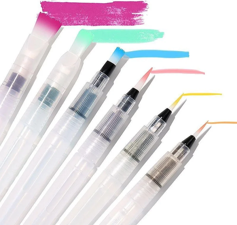 هوبي ماركت ارت Hobby Market Art Waterbrush Water Chamber Brush Set 6 Different Thicknesses