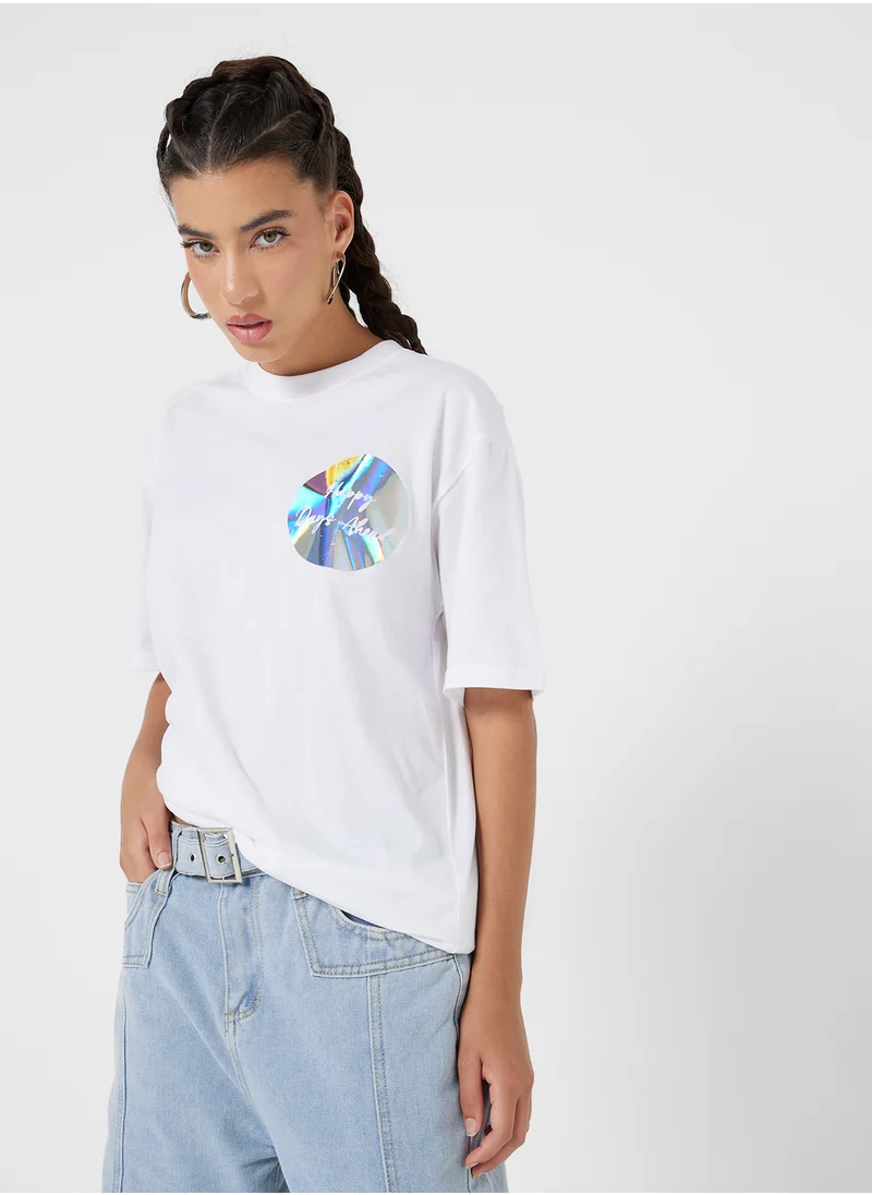 جينجر Oversized Tee With Drop Shoulder