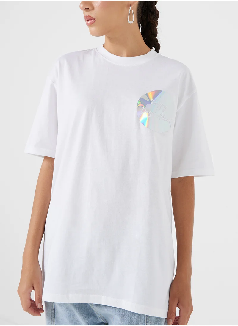 جينجر Oversized Tee With Drop Shoulder