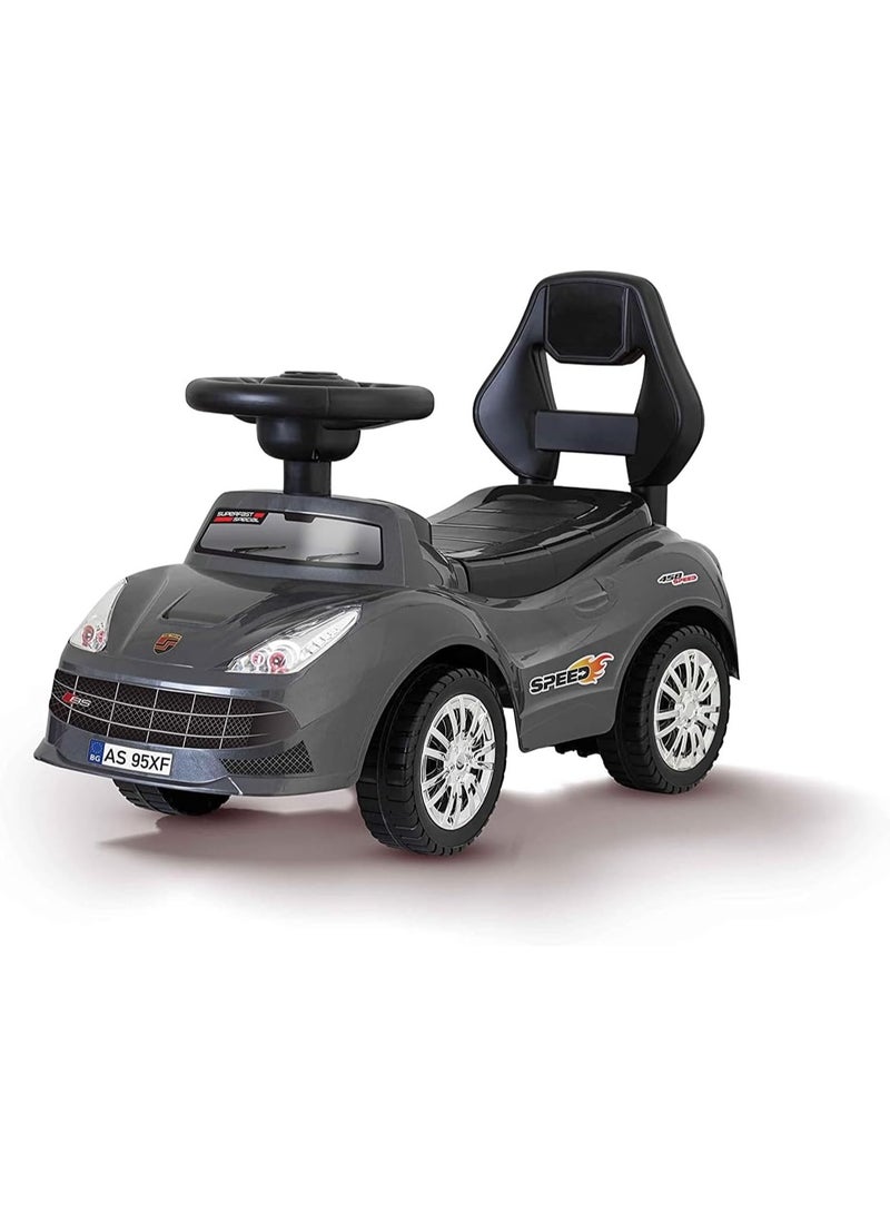 تيك تويز سيارة أطفال سباق دفع يدوي 3 في 1 – لعبة ركوب وتعليمية مع مقعد مريح ومسند ظهر ومقود للتوجيه وتخزين داخلي - Image 1