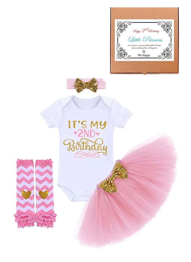 We Happy 2nd Birthday Party Fancy Dress Two Year Photography Costume Prop 4 Pcs Set  - Image 1