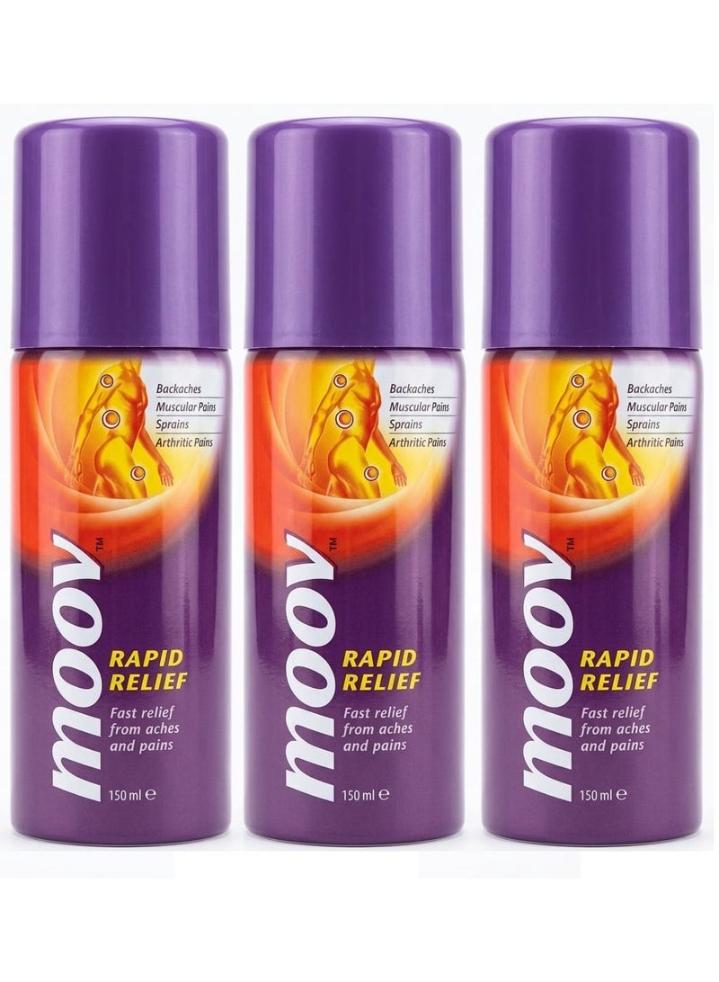 Moov Pack Of 3 Rapid Pain Relief Spray 150ml - Image 1