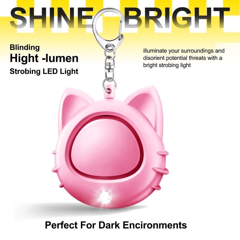 Yellow Personal Safety Alarm 130Db LED Flashlight Long Standby Pocket Size - Image 2