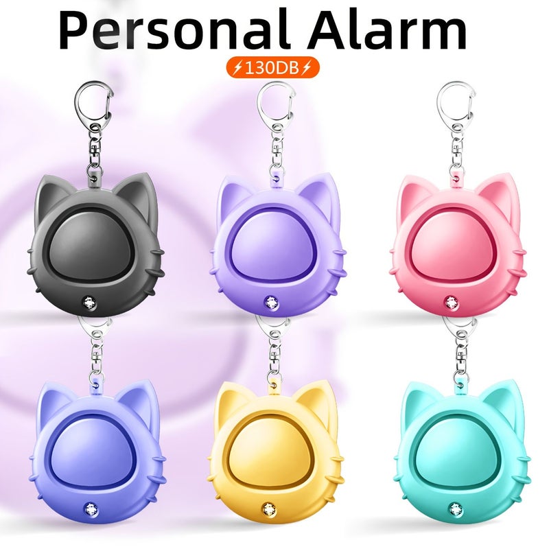Yellow Personal Safety Alarm 130Db LED Flashlight Long Standby Pocket Size - Image 5