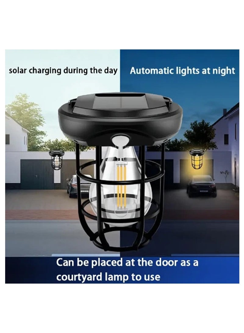 T88 Portable Solar-Powered Lantern With Tungsten Filament And Human Body Sensing Waterproof  USB Rechargeable Tent Light For Outdoor Camping - Image 3