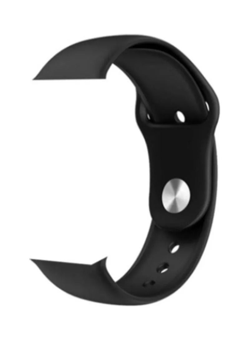 سوار ساعة Apple ، حزام ساعة Apple Watch من السيليكون لسلسلة Apple Watch 7/6 / SE / 5/42/44/45 ملم ، أسود - Image 2